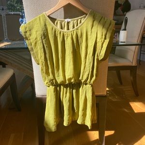 J. Crew Green Silk Peplum Top